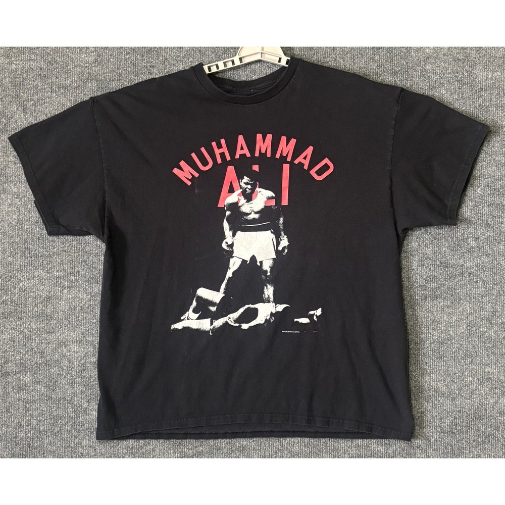 Muhammad Ali Graphic T-Shirt Mens XL Black Sonny Liston Knockout Boxing Tee